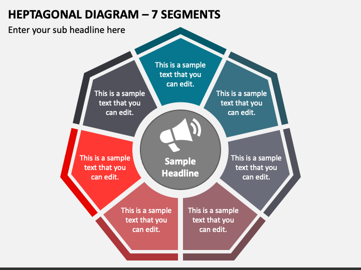 Heptagonal Diagram - 7 Segments PPT Slide 1