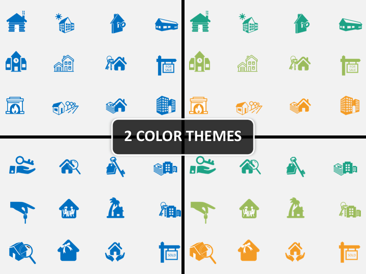 Housing icons PPT cover slide
