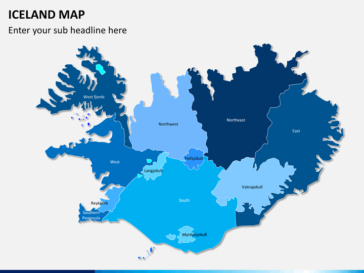 Iceland map PPT slide 1