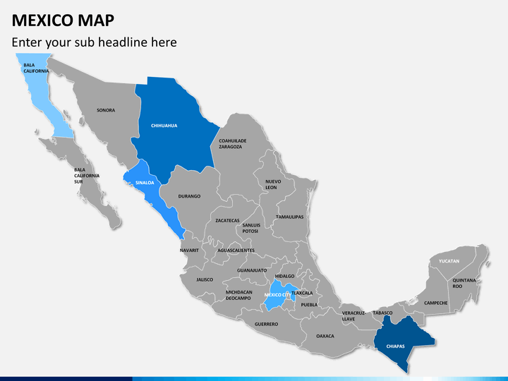 Mexico map PPT slide 2
