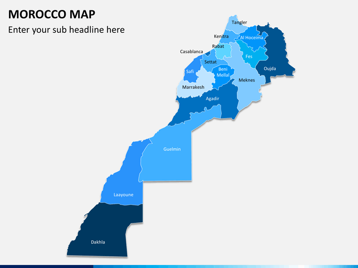 Morocco map PPT slide 1