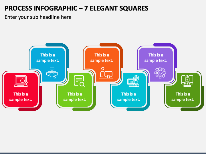 Process Infographic - 7 Elegant Squares PPT Slide 1