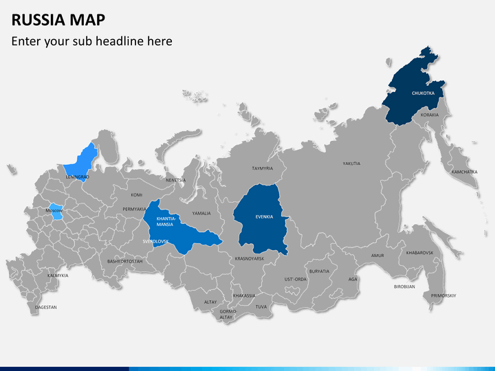 Russia map PPT slide 1