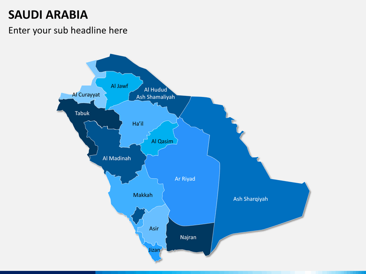 Saudi arabia map PPT slide 1
