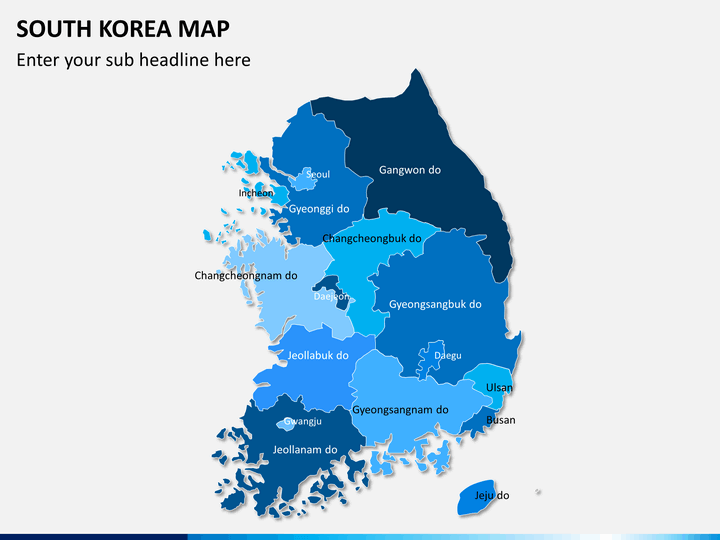 South korea map PPT slide 1
