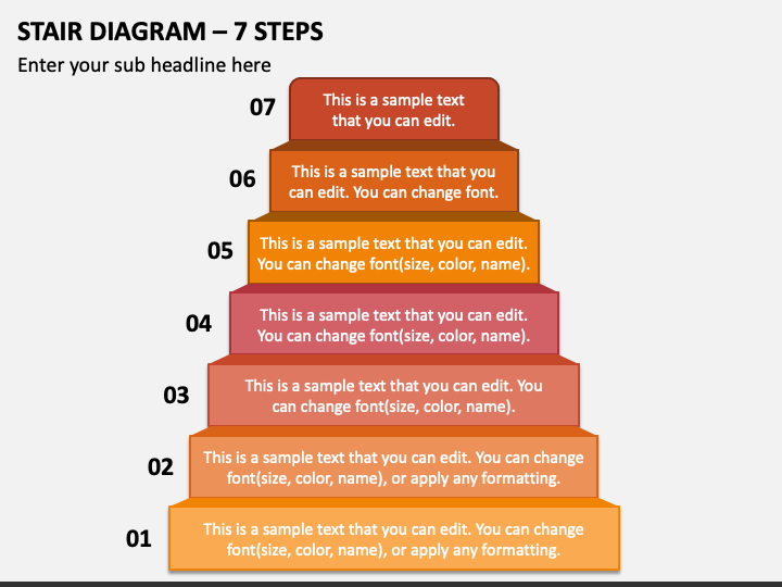 Stair Diagram - 7 Steps PPT Slide 1