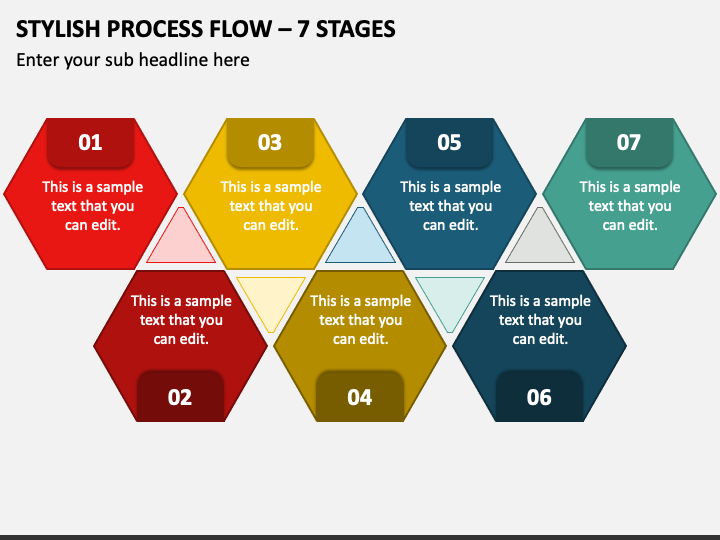 Stylish Process Flow - 7 Stages PPT Slide 1