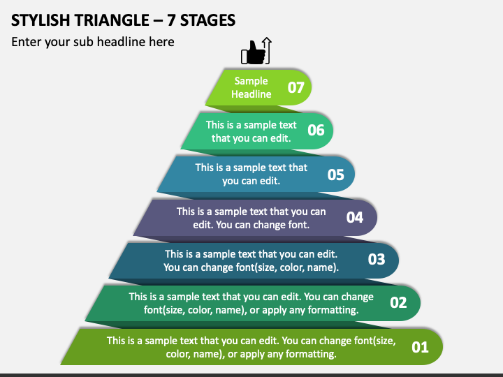 Stylish Triangle - 7 Stages PPT Slide 1