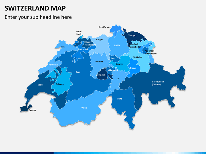 Switzerland map PPT slide 1