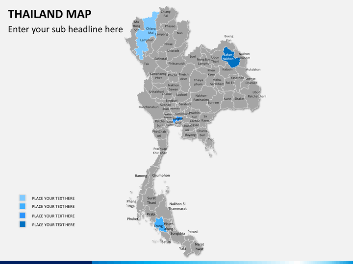Thailand map PPT slide 7