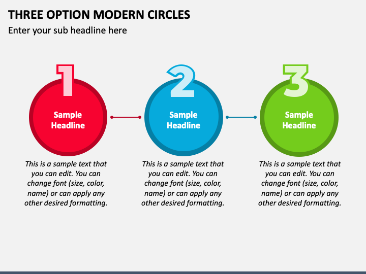 Three Option Modern Circles PPT Slide 1