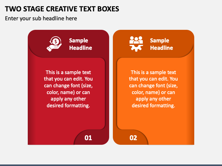 Two Stage Creative Text Boxes PPT Slide 1
