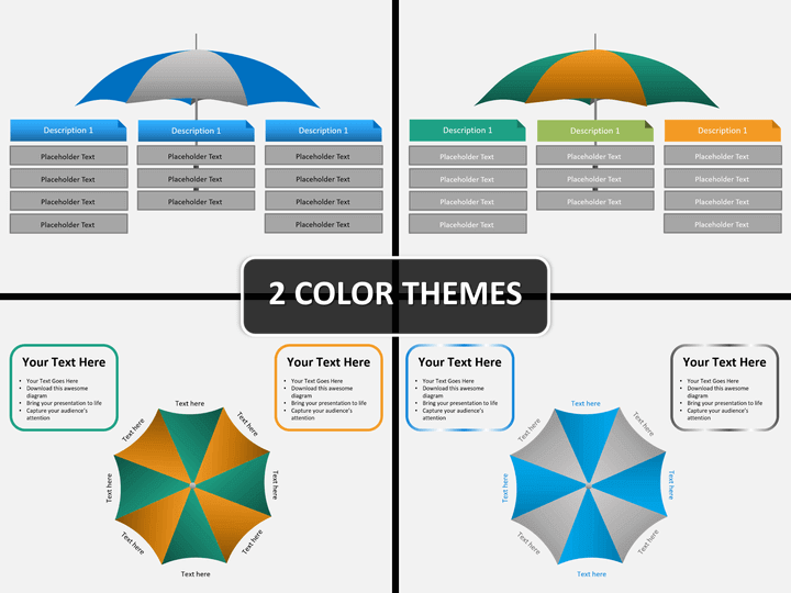 Umbrella chart PPT cover slide