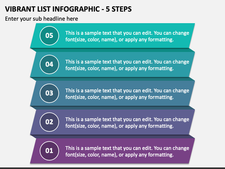 Vibrant List Infographic - 5 Steps PPT Slide 1