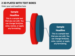 2 3D Plates with Text Boxes PPT Slide 1