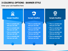 3 Colorful Options - Banner Style PPT Slide 2