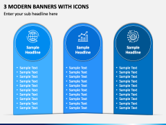 3 Modern Banners with Icons PPT Slide 2