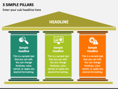 3 Simple Pillars PPT Slide 1