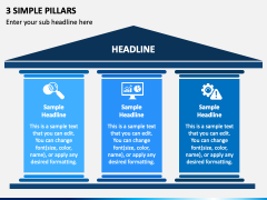 3 Simple Pillars PPT Slide 2