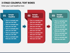 3 Stage Colorful Text Boxes PPT Slide 1