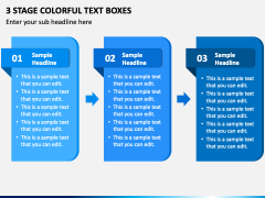 3 Stage Colorful Text Boxes PPT Slide 2