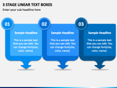 3 Stage Linear Text Boxes PPT Slide 2