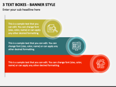 3 Text Boxes - Banner Style PPT Slide 1