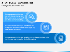3 Text Boxes - Banner Style PPT Slide 2