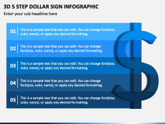 3D 5 Step Dollar Sign Infographic PPT Slide 2