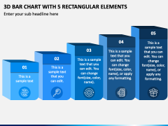 3D Bar Chart with 5 Rectangular Elements PPT Slide 2