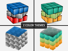 3D cube PPT cover slide 