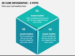 3D Cube Infographic - 3 Steps PPT Slide 1