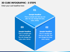 3D Cube Infographic - 3 Steps PPT Slide 2