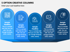 5 Option Creative Columns PPT Slide 2