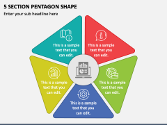 5 Section Pentagon Shape PPT Slide 1