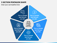 5 Section Pentagon Shape PPT Slide 2
