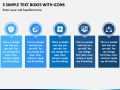 5 Simple Text Boxes with Icons PPT Slide 2