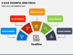 5 Slice Colorful Semi Circle PPT Slide 1