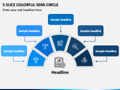 5 Slice Colorful Semi Circle PPT Slide 2