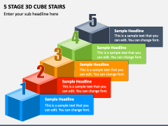 5 Stage 3D Cube Stairs PPT Slide 1