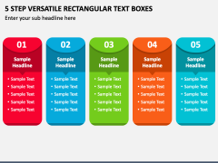 5 Step Versatile Rectangular Text Boxes PPT Slide 1