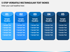 5 Step Versatile Rectangular Text Boxes PPT Slide 2