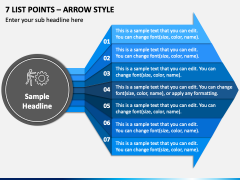 7 List Points - Arrow Style PPT Slide 2