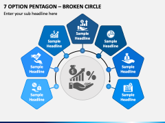 7 Option Pentagon - Broken Circle PPT Slide 2