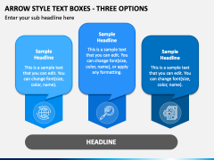 Arrow Style Text Boxes - Three Options PPT Slide 2