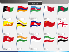 Asia flags PPT slide 1