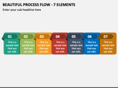 Beautiful Process Flow - 7 Elements PPT Slide 1