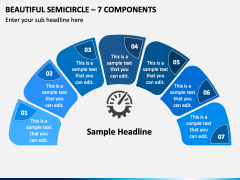 Beautiful Semicircle - 7 Components PPT Slide 2