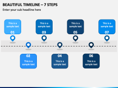 Beautiful Timeline - 7 Steps PPT Slide 2