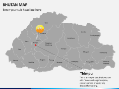 Bhutan map PPT slide 17